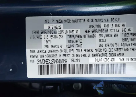 2022 Mazda Cx-30 Preferred from USA, damaged, VIN 3MVDMBCL2NM445169